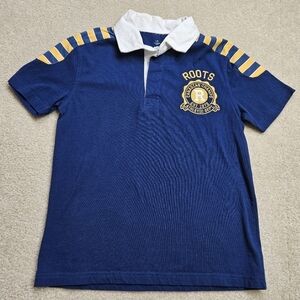 Roots Canada Rugby Polo Shirt Large Logo Kids Large
